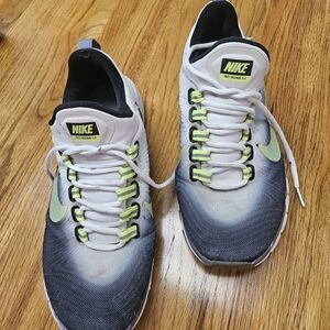 Nike White and Gray Athletic Shoes with Breathable Mesh